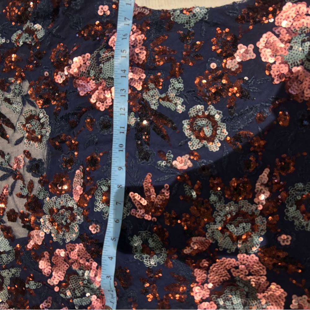 Anthropologie Floral Sequin Long Sleeve Mini Dress - Picture 10 of 16